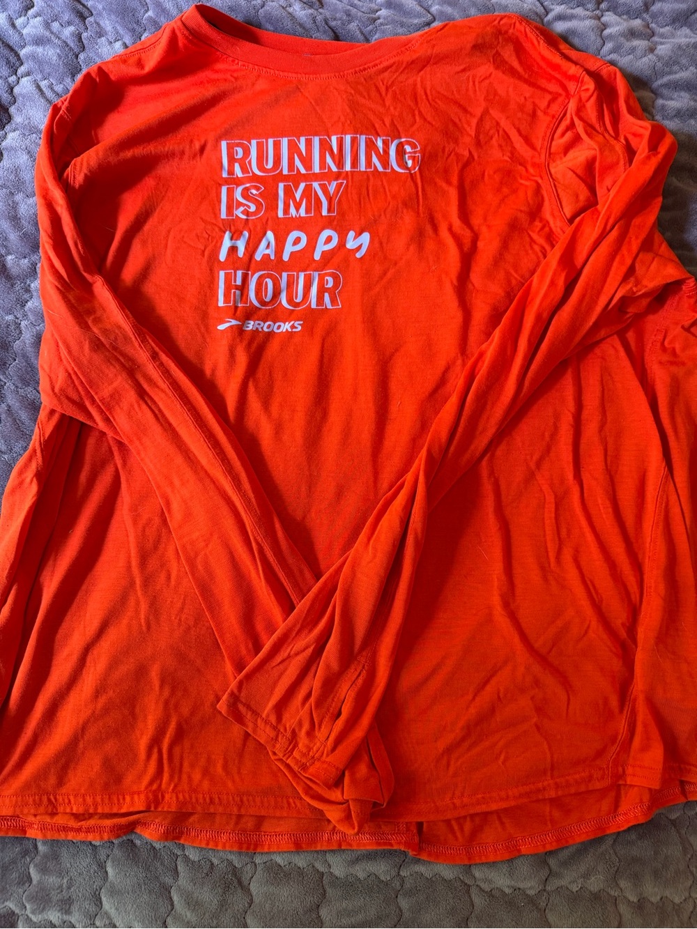 Brooks womens Long-Sleeve Running Shirt in Bright Orange